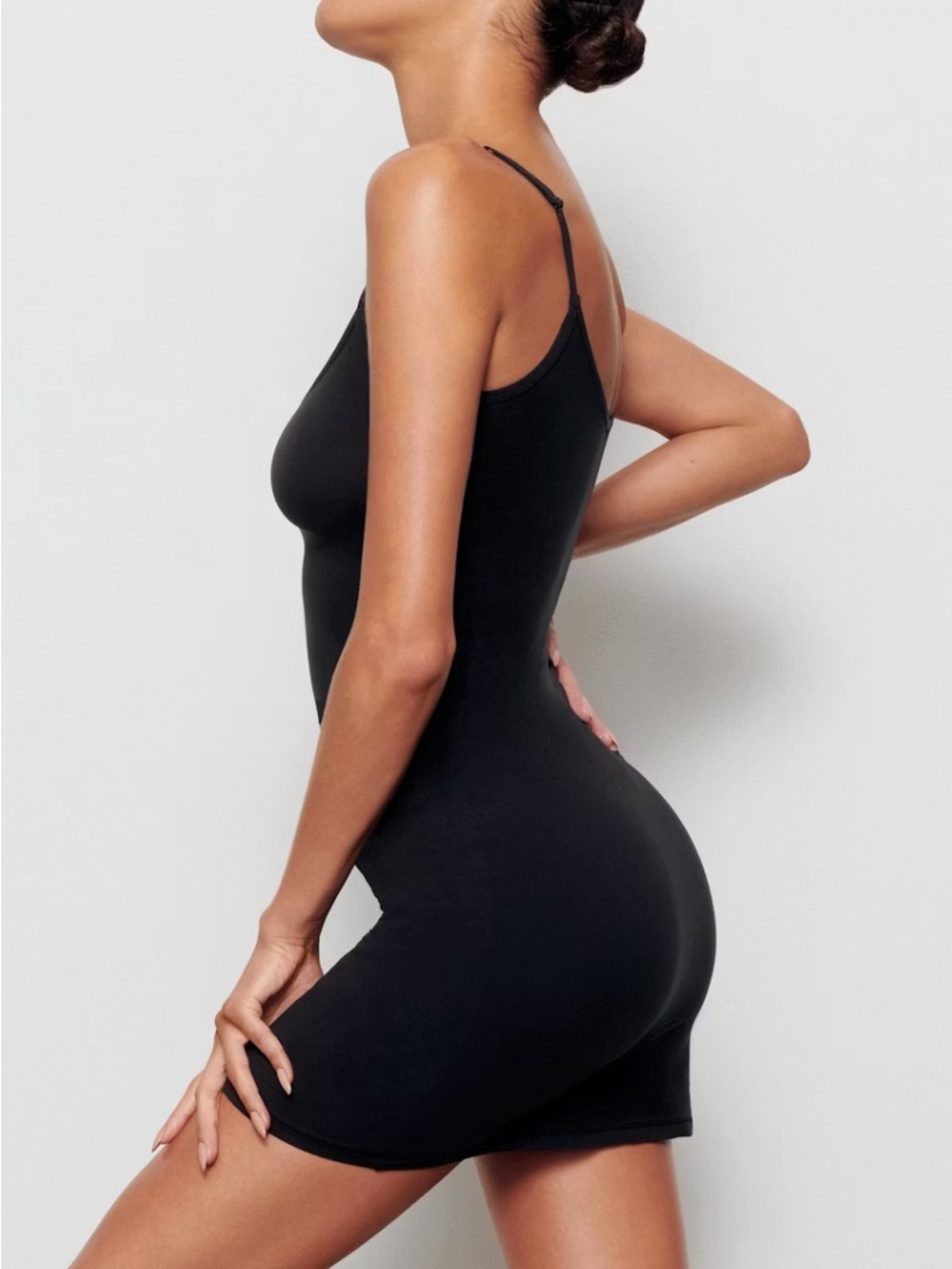SKIMS Black Mini Slip Dress